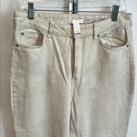 H&M Ecru Cream High Rise Denim Jeans Classic Style, Size 10 - Picture 4 of 13